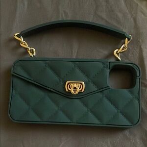 Chic Quilted Phone Case with Gold Accents